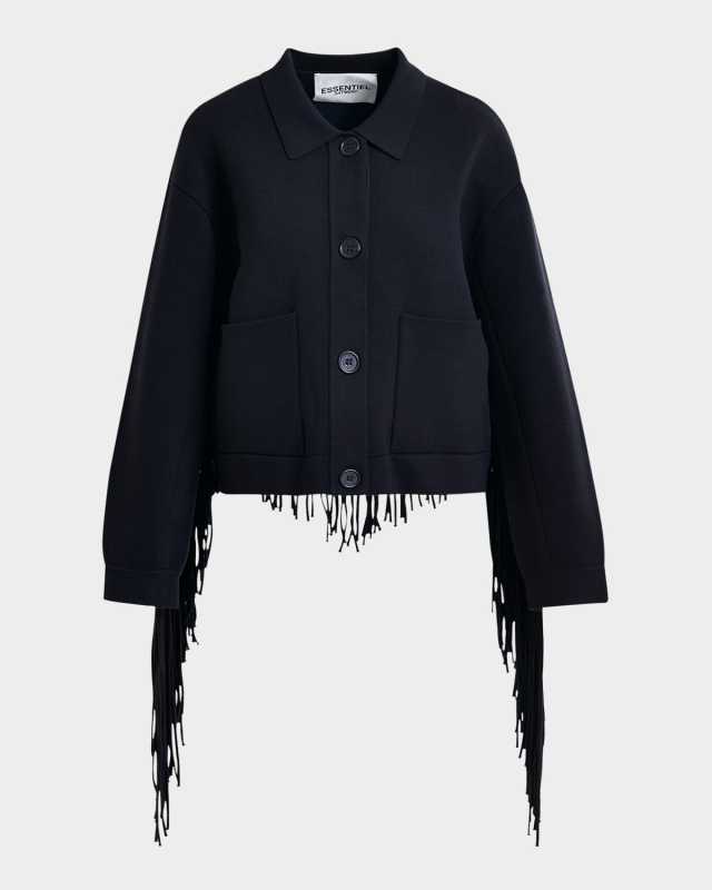 Istern Knitted Fringe-Trim Jacket
